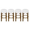 30" Wooden Bar Stools Set, Upholstered Barstool with Rubberwood Frame for Kitchen Island or Home Bars-3irtyhousy - 2 of 4