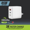 Xtreme 3-Pack 45W Dual Port Quick Charging Wall Charger, USB-C & USB-A Fast Chargers with QC 3.0 & PD 3.0, Ultra-Fast Wall Charger - 3 of 4
