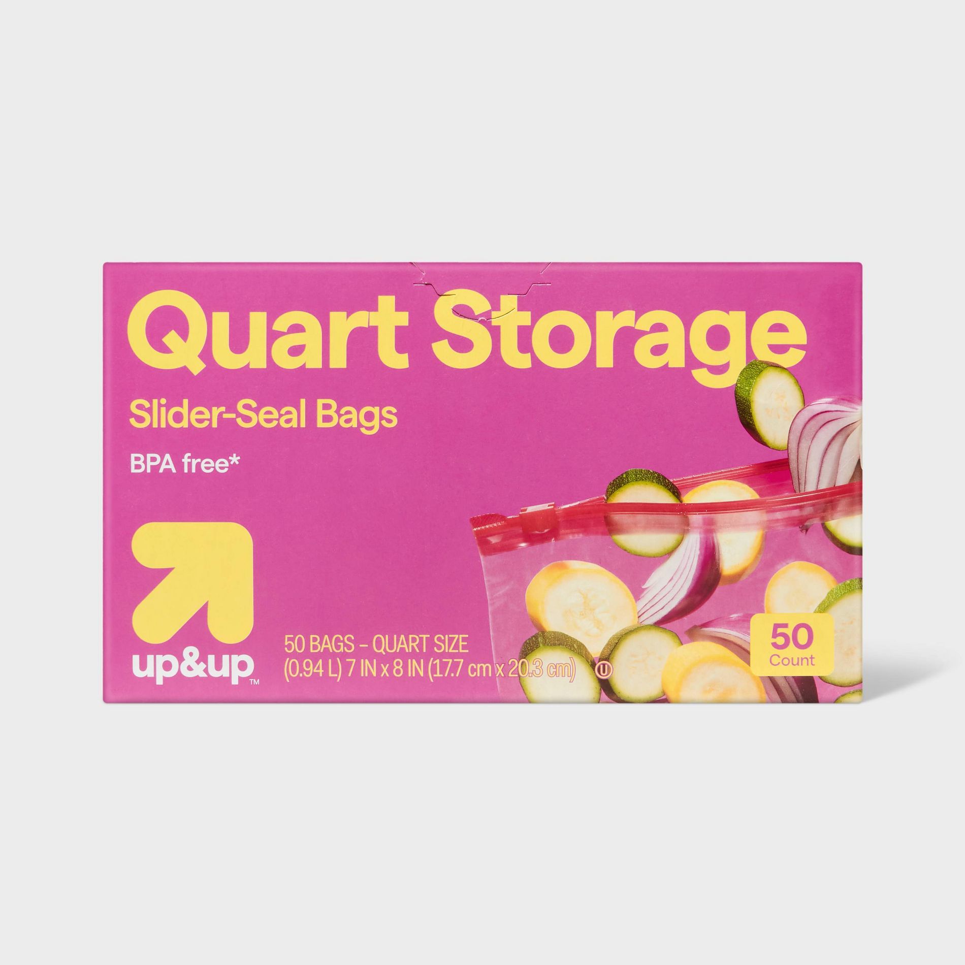 Quart Slider Storage Bags - 50ct - up&up™
