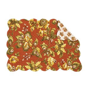 C&F Home Estelle Quilted Reversible Floral Damask Placemat Set of 6 - 1 of 4