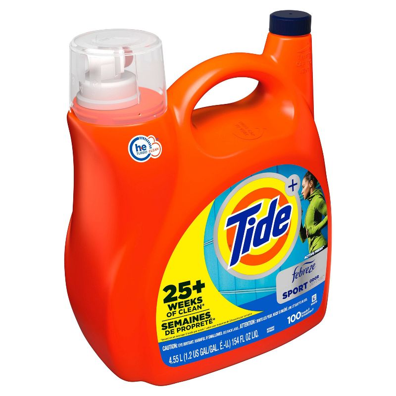 Tide Plus Febreze High Efficiency Liquid Laundry Detergent - Sport Active Fresh, 4 of 12
