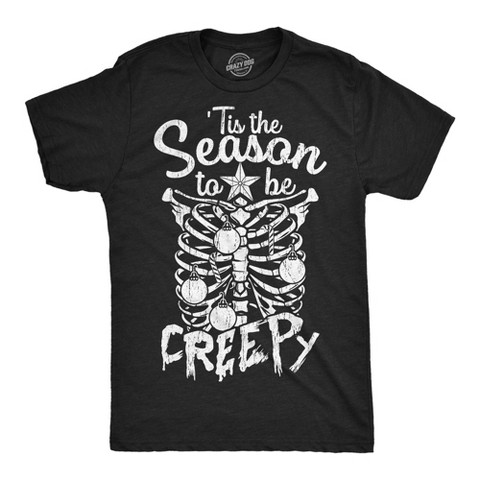 Мужские футболки Crazy Dog T-Shirts, Inc. Mens Funny T Shirts Tis The Season to Be Creepy Sarcastic Christmas Graphic Novelty Tee for Men - Crazy Dog Men's T Shirt Gift For Christmas Black M
