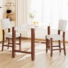 3-Piece Modern Counter Height Dining Table Set with Faux Marble Top and Upholstered Chairs for Kitchen or Small Space-3irtyhousy - 2 of 4