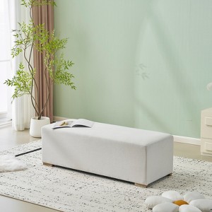 Simple White Long Ottoman, Practical Furniture for Living Room and Bedroom - 1 of 1