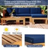 5-Piece Outdoor Patio Solid Wood Sectional Sofa with Coffee Table and Cushions - 2 of 4