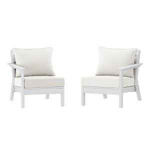 WestinTrends Avalon Outdoor Patio HDPE Loveseat Sofa with Patio Cushions - 1 of 4