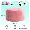 Itopfox Plush Faux Fur Memory Foam Bean Bag Chair for Kids, Comfortable Small Beanbag for Living Room, Bedroom, Playroom in Pink - 2 of 4