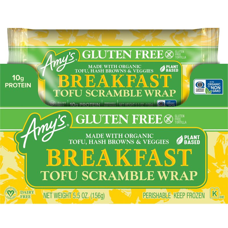 Amy&#39;s Gluten Free Vegan Tofu Scramble Frozen Breakfast Wrap - 5.5oz, 4 of 6