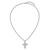 Chisel Stainless Steel Antiqued and Polished Cracked Cross Pendant on a 20" Box Chain Necklace - 4 of 4