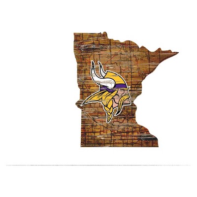 NFL Minnesota Vikings 12" State Map Wood Sign