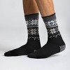 Always Warm by Heat Holders Men's Warmer Fairisle Crew Socks - Black 7-12 - 2 of 4