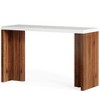 Lirago Brown Engineered Wood and Metal 55-Inch Bar Table 19.7x55.1x35.8 Inch Modern Coffee Table - 2 of 4
