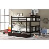 Full over Full Bunk Bed with Drawers and Ladder for Bedroom, Guest Room Furniture-White - 2 of 4