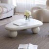 Modern Curved Triangular Coffee Table with 3 Ball Legs, High-Quality Accent Center Table for Living Room or Small Spaces – The Pop Home - 2 of 4