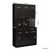 70.87" Freestanding Kitchen Pantry Cabinet With 6 Doors, Drawer, Open Shelves Versatile Buffet Cabinet, Craft Storage Cabinet - 3 of 4