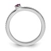 Black Bow Jewelry 14k White Gold, Rhodolite Garnet & 1/8 Ctw Diamond Stackable Ring - 2 of 4