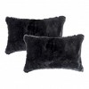 HomeRoots Set of Two 12" X 20" Black Throw Pillows - 4 of 4