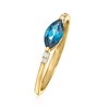 Pure Collection by Ross-Simons 0.60 Carat London Blue Topaz Ring With Diamond Accents in 14kt Yellow Gold - 2 of 4
