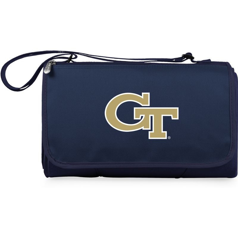 NCAA Georgia Tech Yellow Jackets Blanket Tote Outdoor Picnic Blanket - Navy Blue, 1 of 7