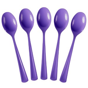 Exquisite Heavy Duty Disposable Solid color Plastic Spoons - 50 Count - 1 of 4