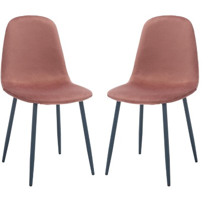 Blaire Dining Chair (Set of 2) - DCH2001 - Pink/Dark Grey - Safavieh
