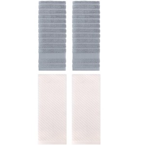 REGALWOVEN 4 Pcs Cotton Quick Drying Soft Striped Hand Towel 14" x 30" - 1 of 4