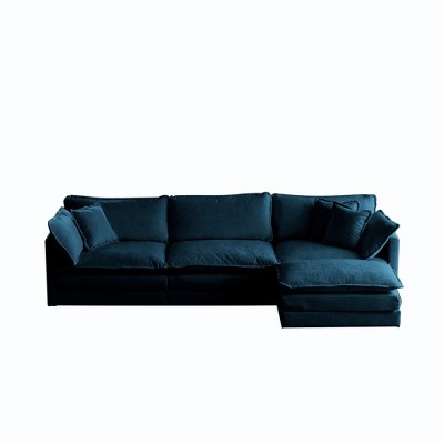 NicBex Chenille Fabric Modular Sectional Sofa Large L-Shaped Upholstered Sofa with Reversible Ottoman for Living Room,Apartment