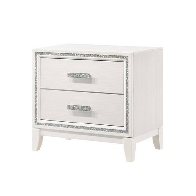 Haiden White Finish Modern Nightstand with Storage