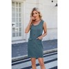 Clearlove Women's Spring Summer Dress, Women's Buttons Crew Neck Casual Business Dress T Shirt, Casual Sleeveless Vest Dresses - 2 of 4