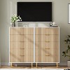 Modern 5/6 Drawer Dresser, Stylish Wood Chest with Gold Handles, Large Storage Drawers, Elegant Organizer for Bedroom, Living Room, Entryway - 3 of 4