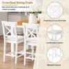 5-Piece Solid Wood Counter Height Dining Table Set with 3-Tier Storage Shelves and 4 Upholstered Cross-Back Chairs for Kitchen or Dining Room - 2 of 4