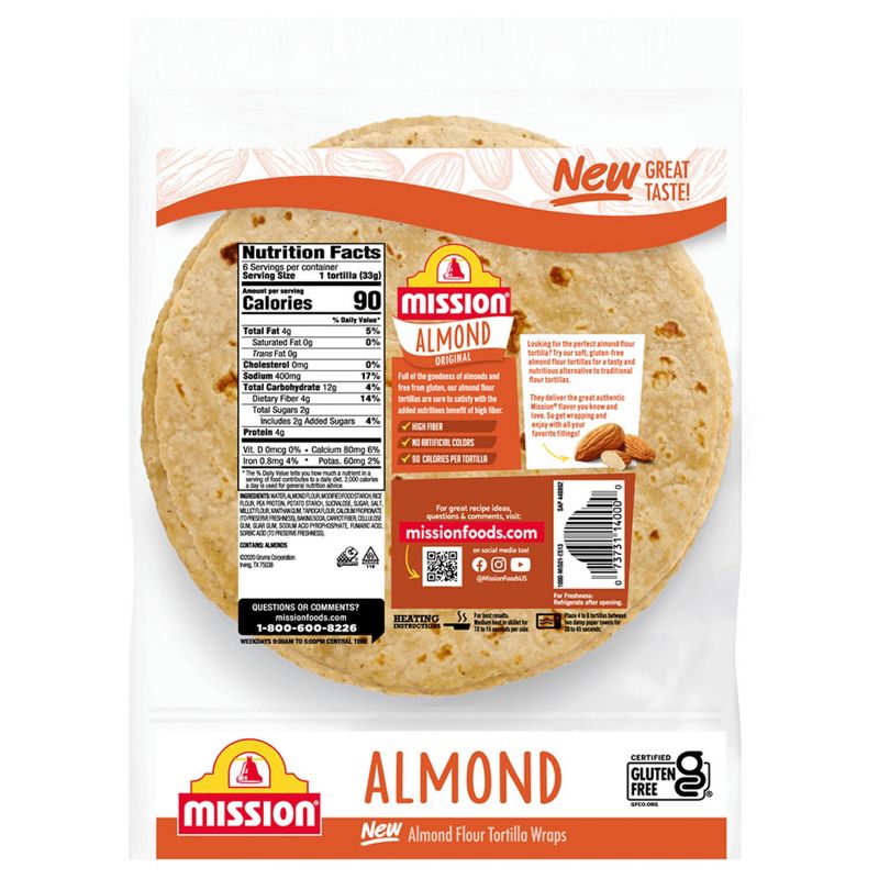 Mission Vegan Almond Flour Tortillas - 6ct, 3 of 11