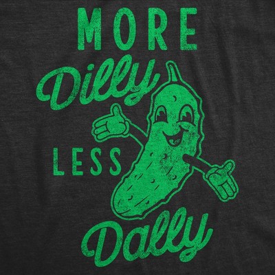 Мужские футболки Crazy Dog T-Shirts, Inc. Mens Funny T Shirts More Dilly Less Dally Sarcastic Pickle Graphic Tee for Men - Crazy Dog Men's T Shirt For Foodies Black S — фото 2