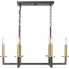 Progress Lighting Blakely 6-Light Chandelier, Steel, Graphite, Open Linear Form, Satin Brass Accents - 4 of 4