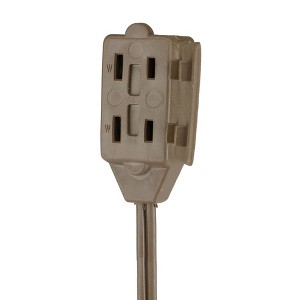 Northlight Indoor Power Extension Cord with 3-Outlets and Safety Lock - 15' - Brown - 1 of 3