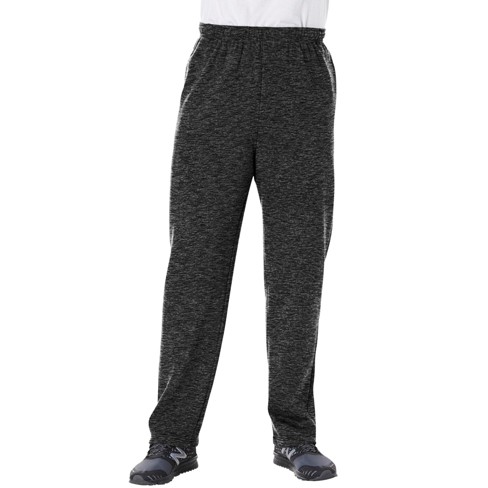 KingSize Men's Big & Tall Fleece Open-Bottom Sweatpants - Big - 8XL, Black  White Marl