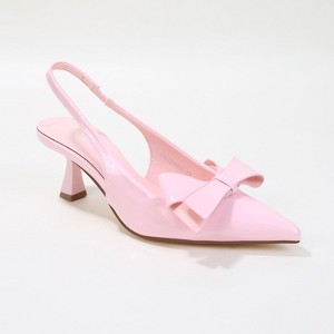 Berness Women's Calliope 2 Patent Slingback Kitten Heels with Bow Detail - 1 of 4