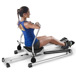 Total Motion Rower with LCD Monitor w/Adjustable Double Hydraulic Resistance Home Gym - 1 of 4