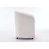 Homy Casa Chenille Upholstered Swivel Accent Chair with Ergonomic Backrest and Wheels for Living Room or Bedroom, Ivory - 4 of 4