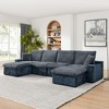 142" Cloud Chenille Modular U-Shaped Sectional Sofa with Deep Seat Chaise, No Assembly Required - 3 of 4