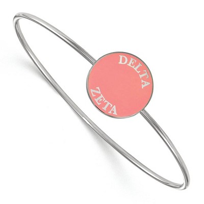 Black Bow Jewelry Sterling Silver Delta Zeta Greek Life Bangle Bracelet 6 Inch