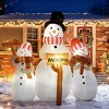 TopComfy Decorative Holiday Scene Props Outdoor Christmas Display Inflatable Three Snowmen with Sign for Yard Decoration, Red, 11.82"*11.82"*5.71" - 2 of 4