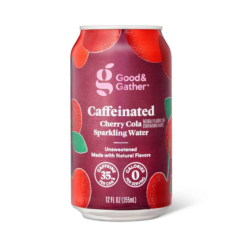 Cherry Cola Caffeinated Sparkling Water - 8pk/12 fl oz Cans - Good &#38; Gather&#8482;, 2 of 9