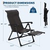 Folding Rattan Chaise Lounge Chair – Portable Outdoor Recliner with Adjustable Foot Rest & Backrest, Weather-Resistant PE Rattan - 3 of 4