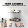 VEVOR 8.6" x 16" Stainless Steel Shelf, Wall Mounted Floating Shelving with Backsplash, 44 lbs Load Capacity Commercial Shelves - 3 of 4