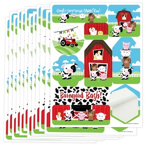 Big Dot of Happiness Farm Animals - Barnyard Baby Shower or Birthday Party Favor Sticker Set - 12 Sheets - 120 Stickers - 1 of 4