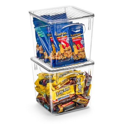Sorbus Clear Small Plastic Storage Bins - for Kitchen Organization and Storage, Pantry, Fridge, Cabinets