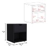 NicBex 1 Drawer Nightstand with Handle Free Design,Bedside Table with Open Storage Shelf,Modern Side Table for Bedroom - 3 of 4
