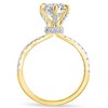 Pompeii3 VS 2 1/2 Ct Oval Moissanite & Side Halo Lab Created Diamond Engagement Ring Gold - 2 of 4