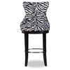 Baxton Studio Peace Modern and Contemporary Zebra Print Patterned Fabric Upholstered Barstool with Metal Footrest Beige: Plywood Frame - 3 of 4